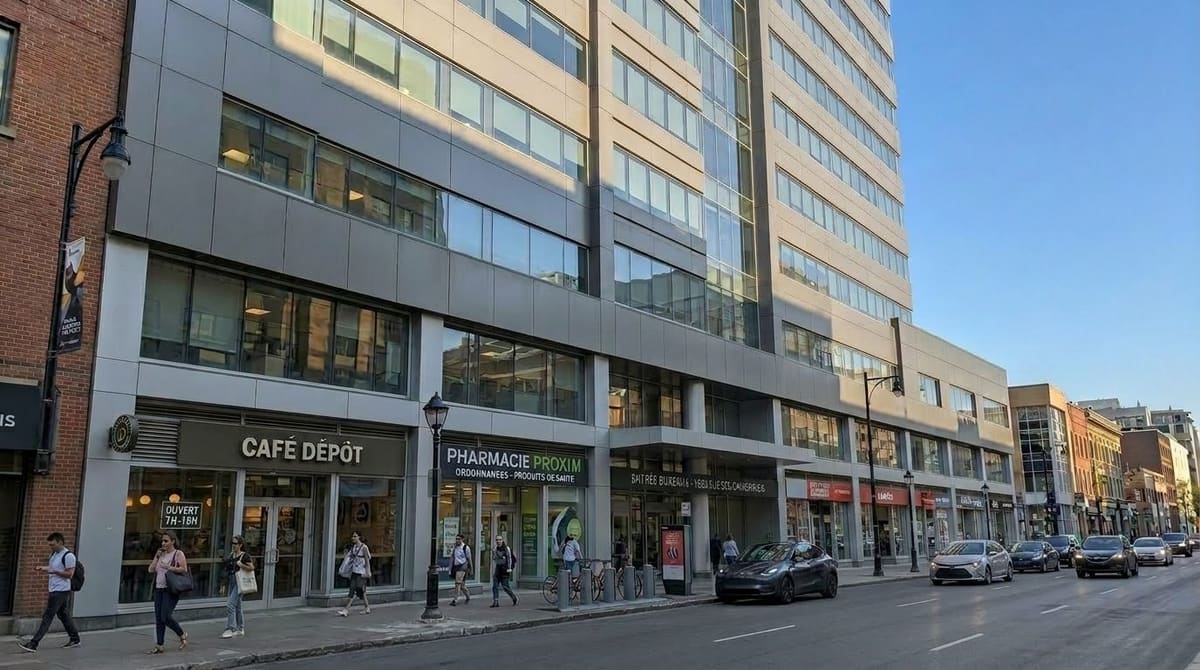 Commercial street-level facade