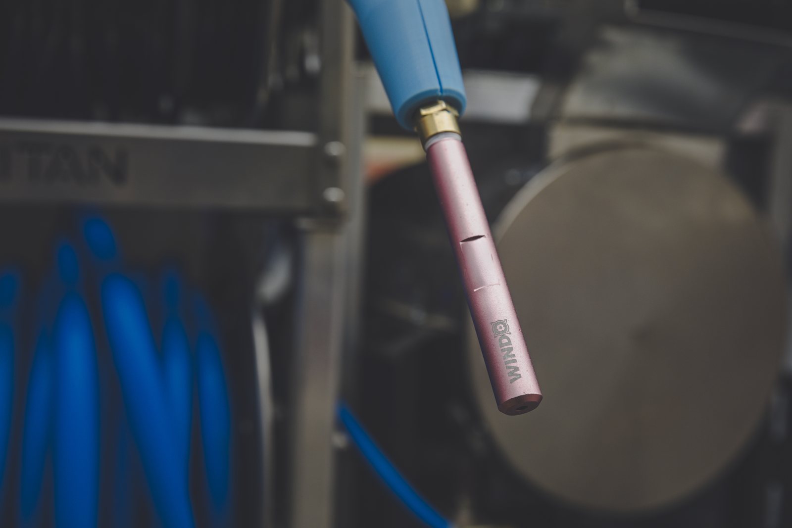 WINDOSMART machined spray nozzle — part of the ultra-light in-house payload